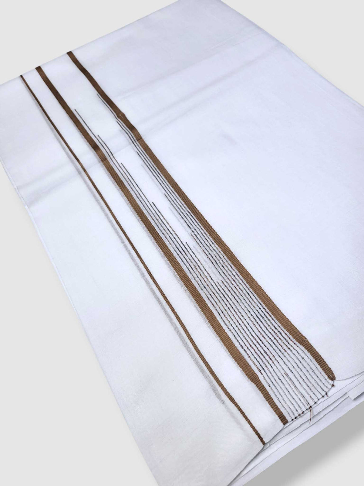 Pure White Cotton Men's Double Dhoti