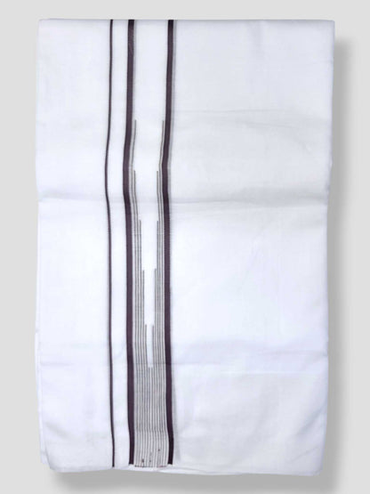Pure White Cotton Men's Double Dhoti