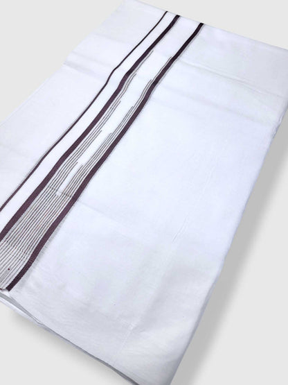 Pure White Cotton Men's Double Dhoti