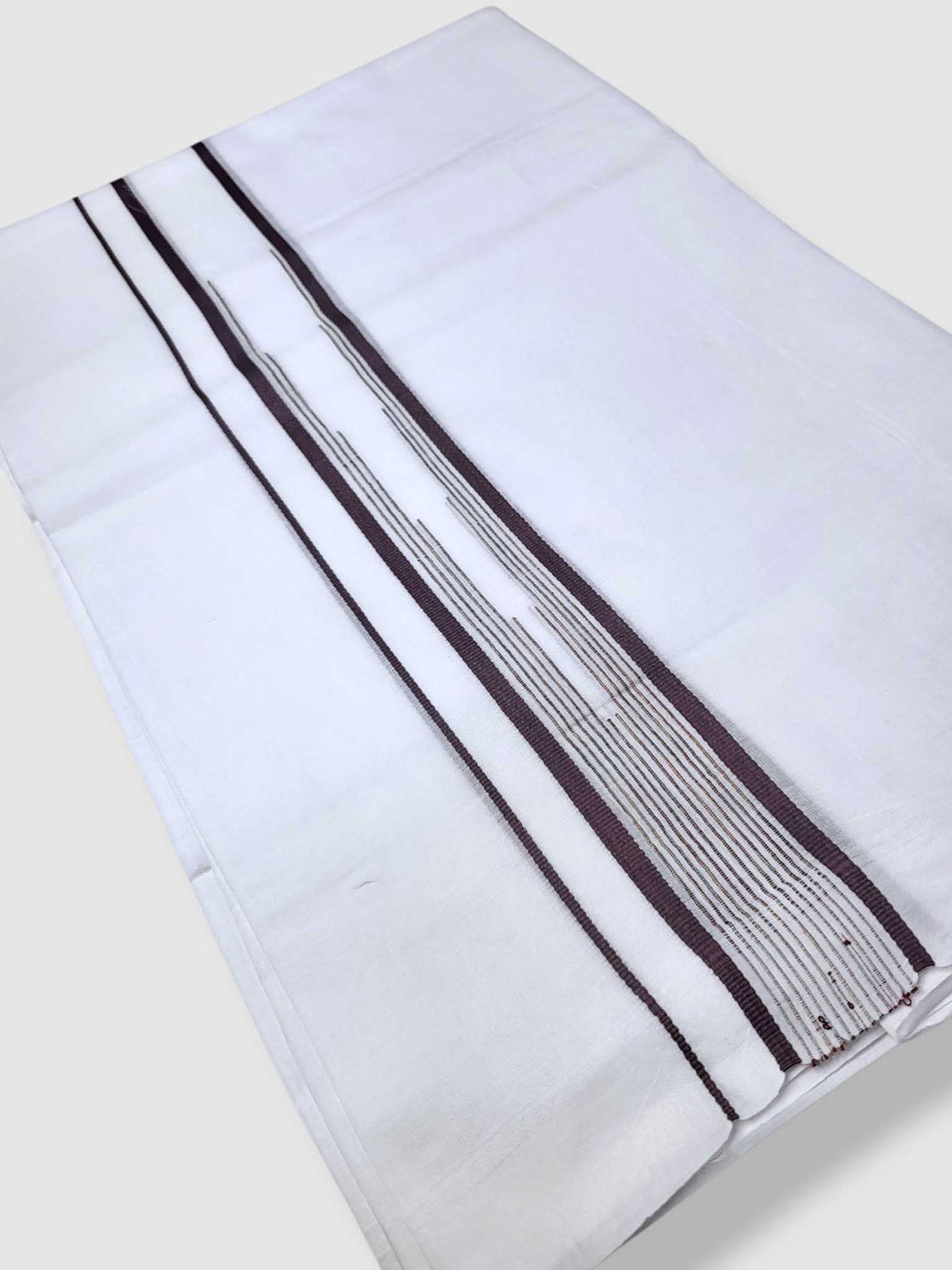 Pure White Cotton Men's Double Dhoti