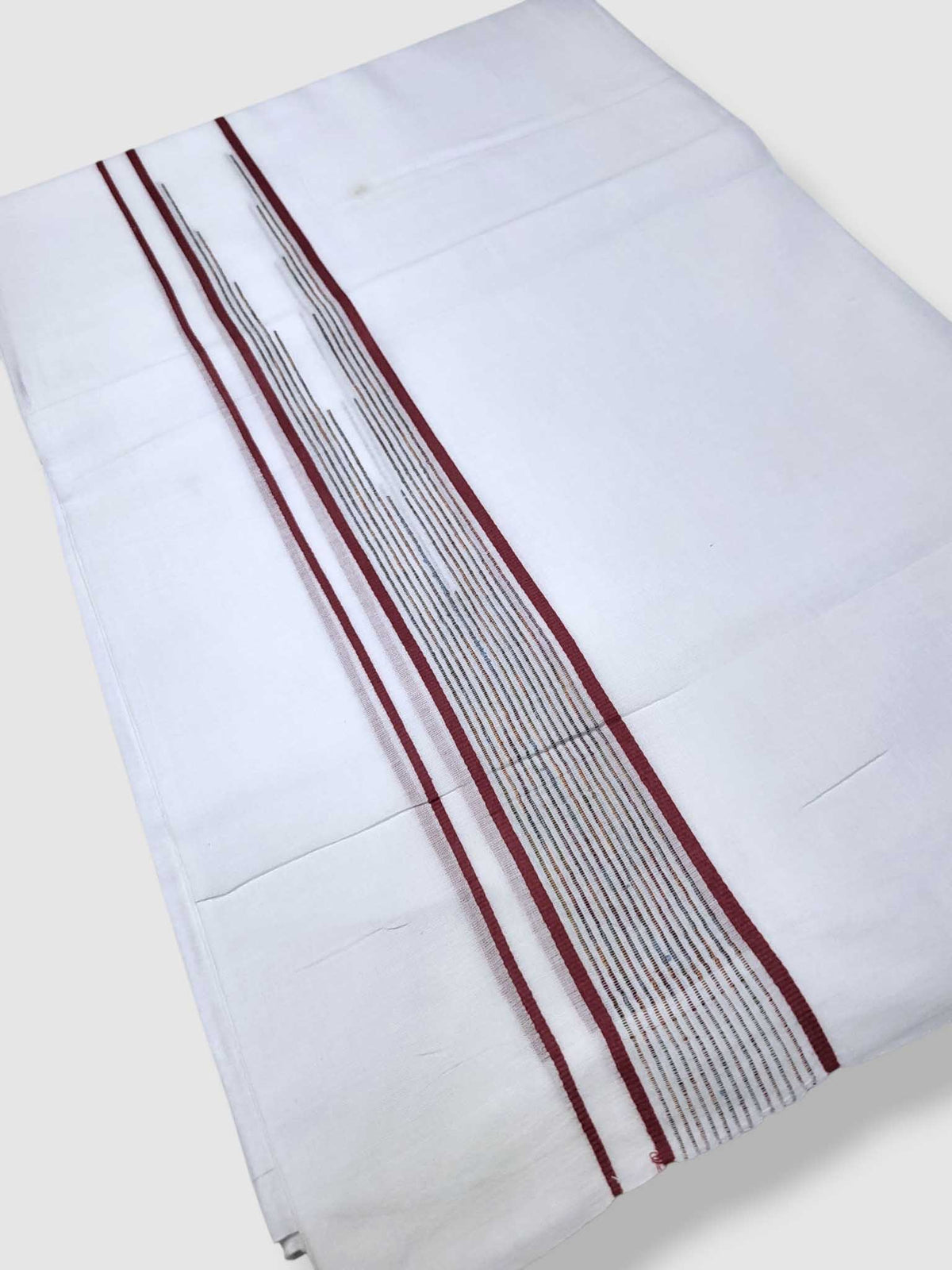Pure White Cotton Men's Double Dhoti
