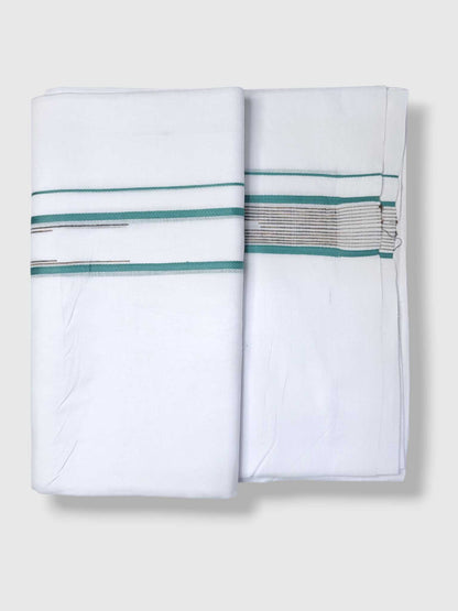 Pure White Cotton Men's Double Dhoti