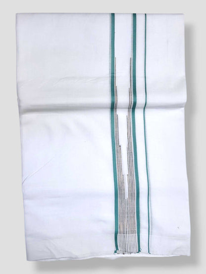 Pure White Cotton Men's Double Dhoti
