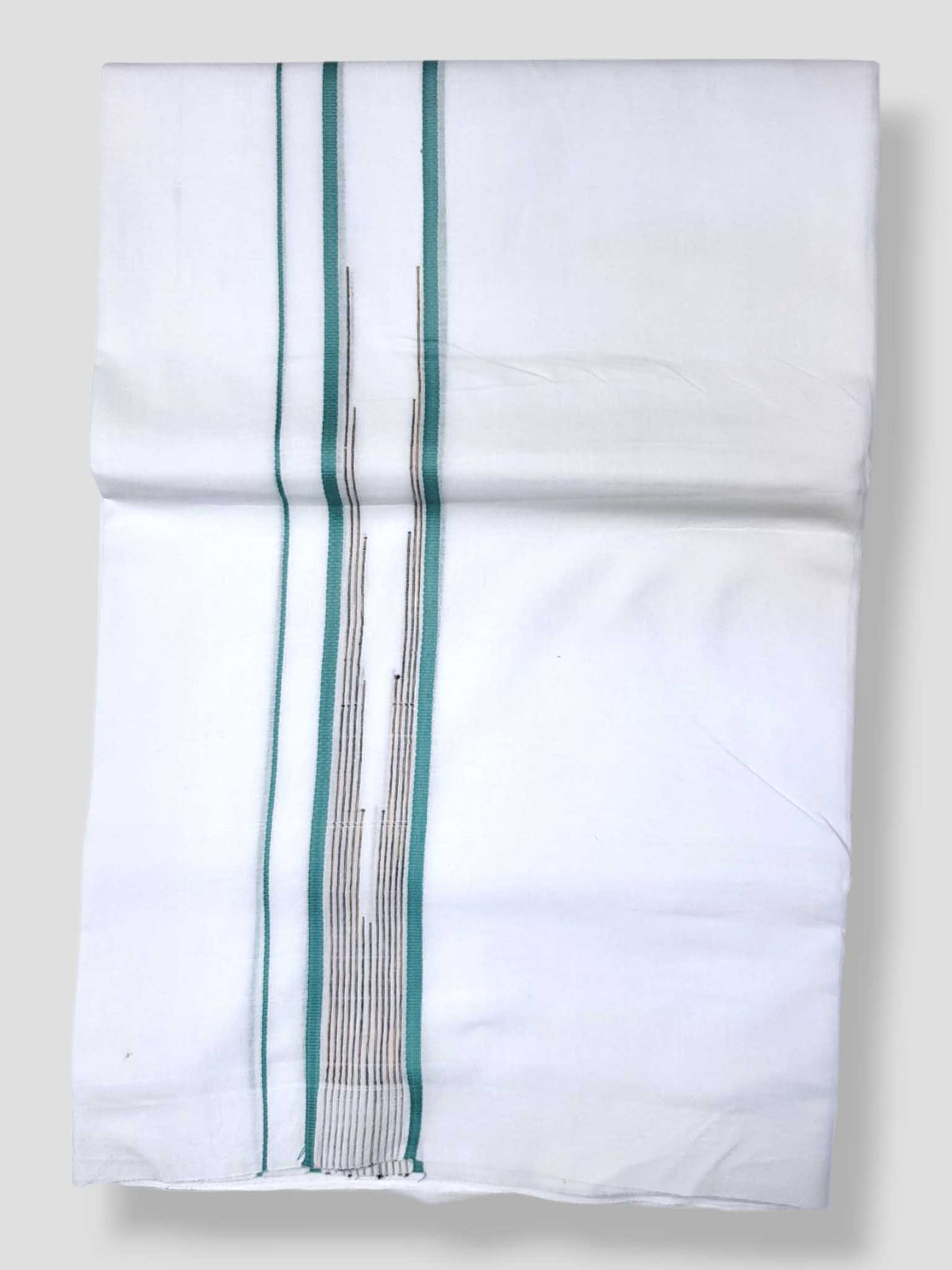 Pure White Cotton Men's Double Dhoti