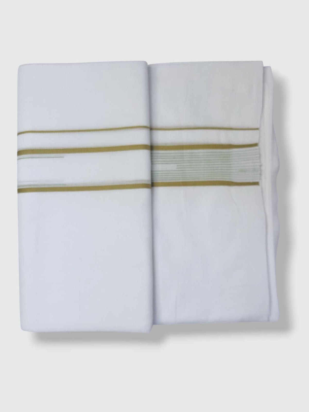 Pure White Cotton Men's Double Dhoti