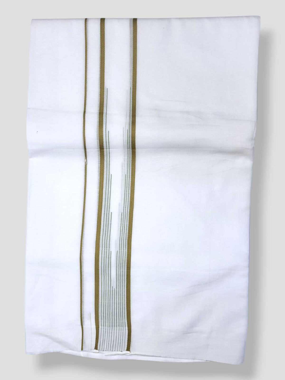 Pure White Cotton Men's Double Dhoti