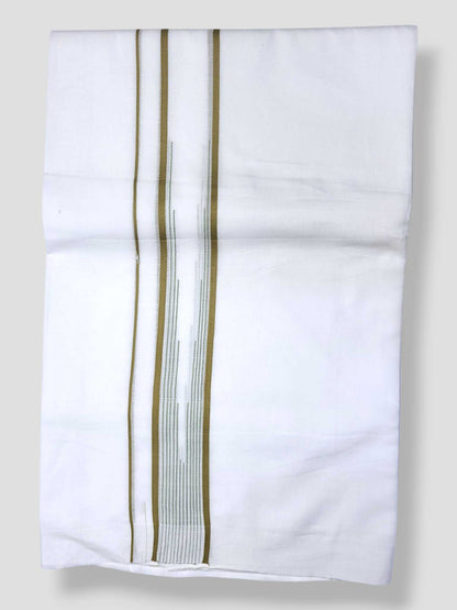 Pure White Cotton Men's Double Dhoti