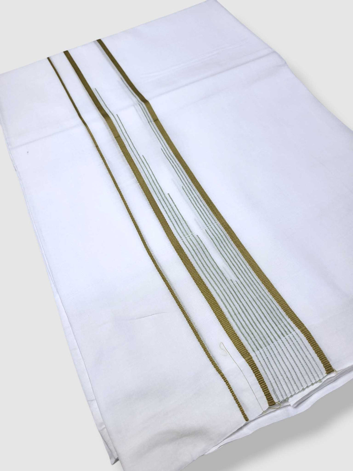 Pure White Cotton Men's Double Dhoti