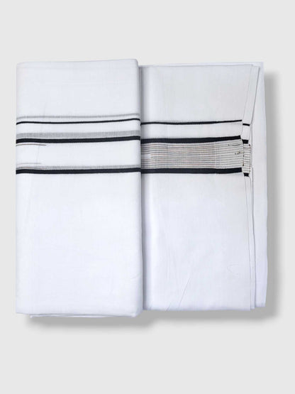 Pure White Cotton Men's Double Dhoti