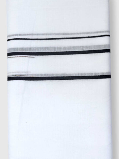 Pure White Cotton Men's Double Dhoti