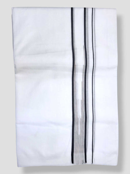 Pure White Cotton Men's Double Dhoti