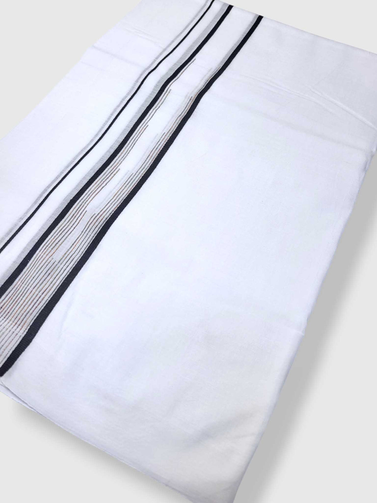 Pure White Cotton Men's Double Dhoti