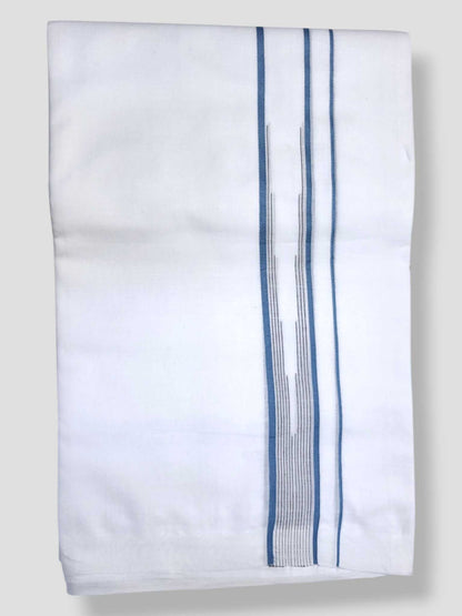 Pure White Cotton Men's Double Dhoti