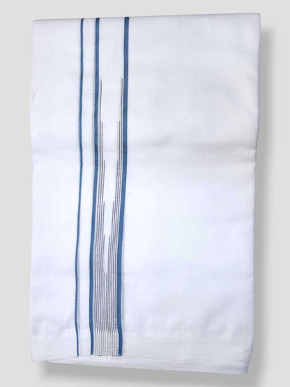 Pure White Cotton Men's Double Dhoti
