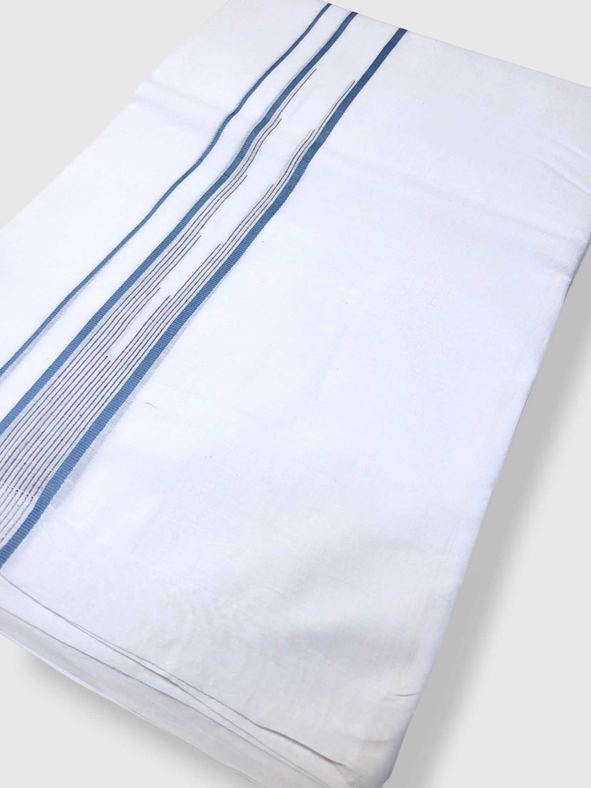 Pure White Cotton Men's Double Dhoti