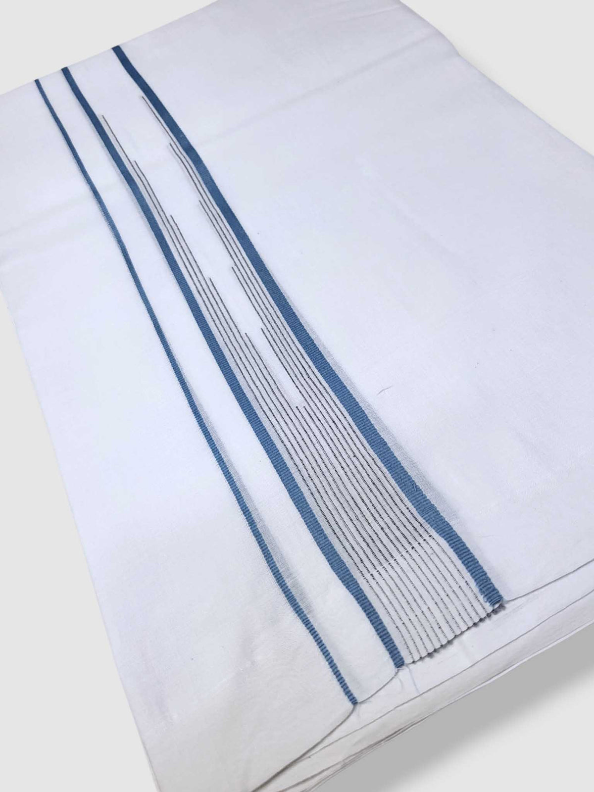 Pure White Cotton Men's Double Dhoti