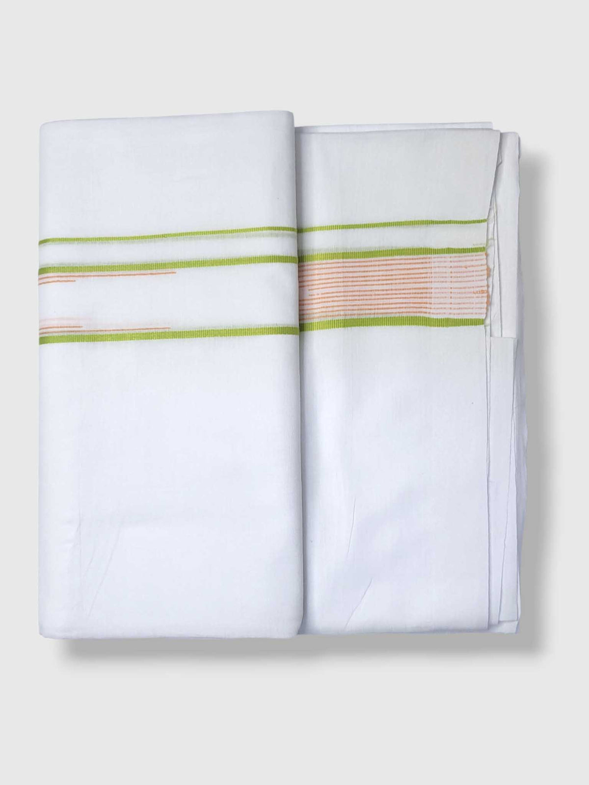Pure White Cotton Men's Double Dhoti