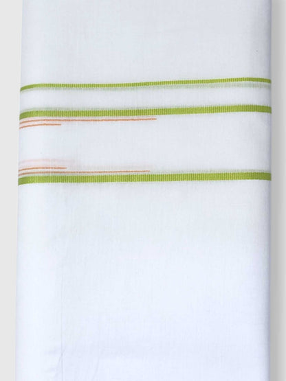 Pure White Cotton Men's Double Dhoti