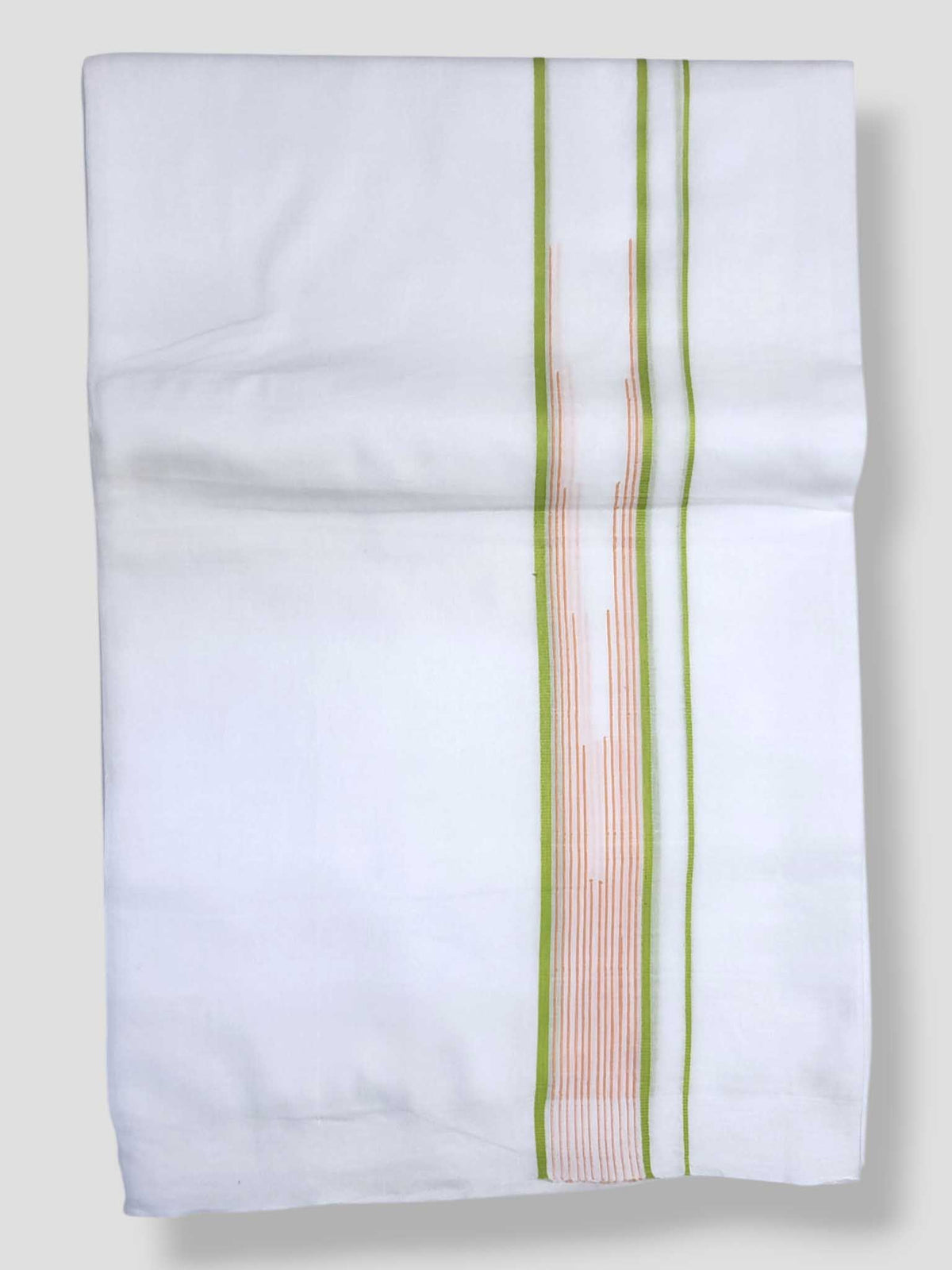 Pure White Cotton Men's Double Dhoti