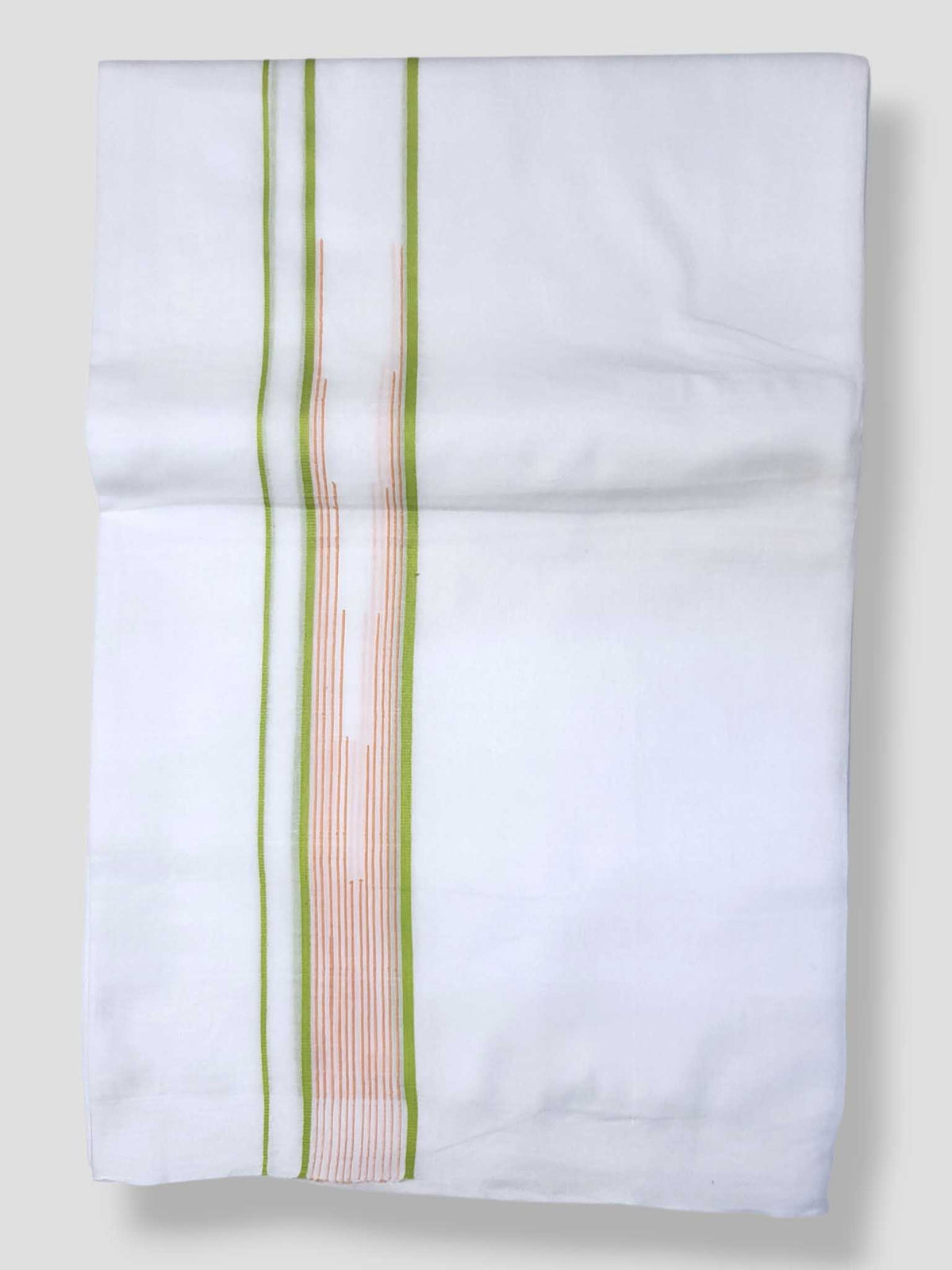 Pure White Cotton Men's Double Dhoti