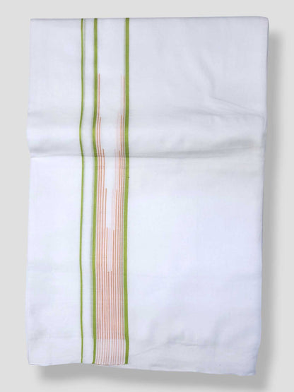 Pure White Cotton Men's Double Dhoti