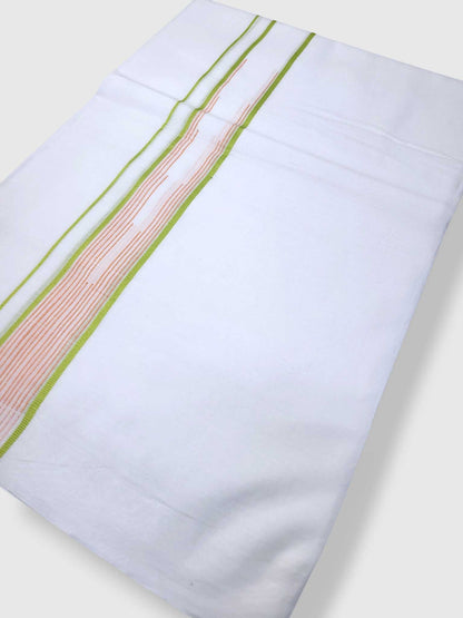 Pure White Cotton Men's Double Dhoti