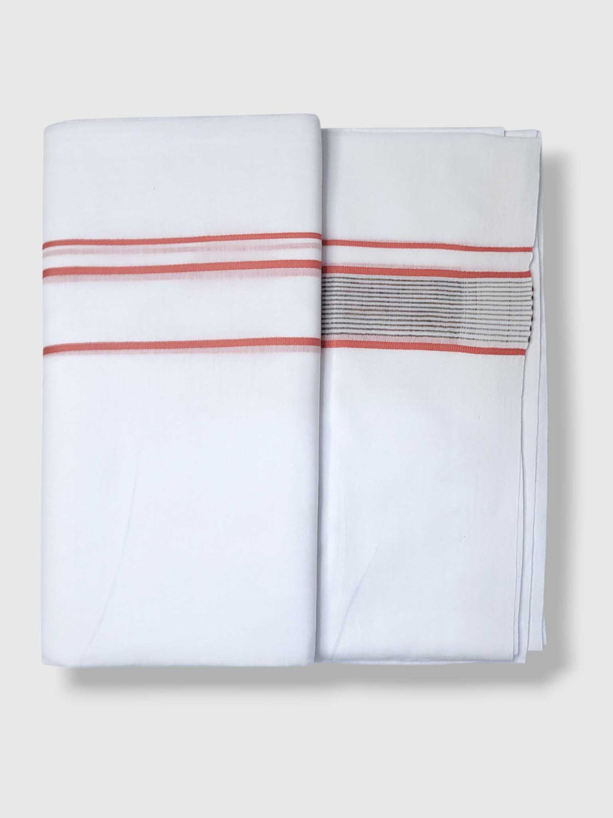 Pure White Cotton Men's Double Dhoti