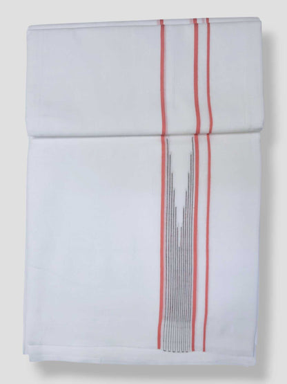 Pure White Cotton Men's Double Dhoti