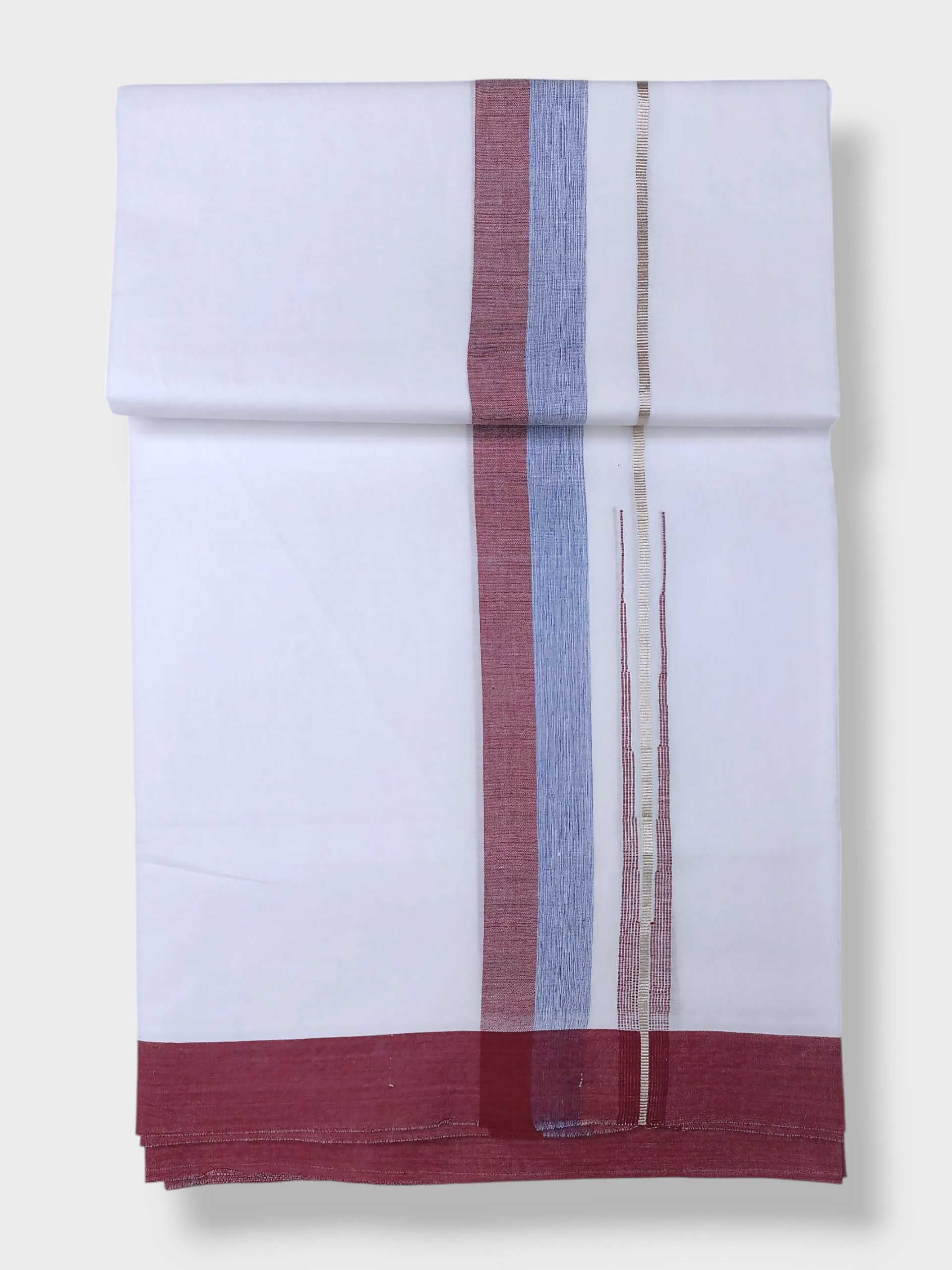 Pure White Cotton Men's Double Dhoti