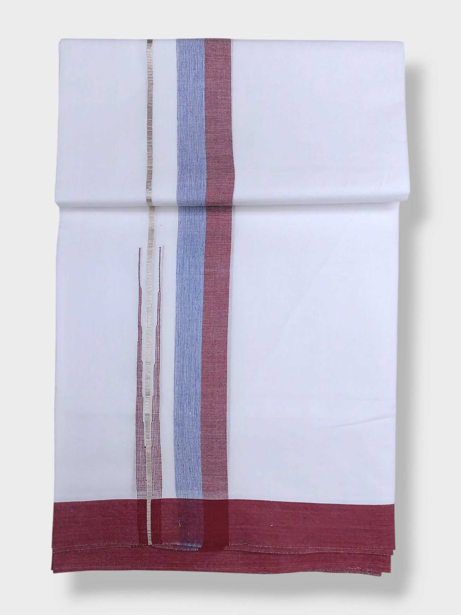 Pure White Cotton Men's Double Dhoti