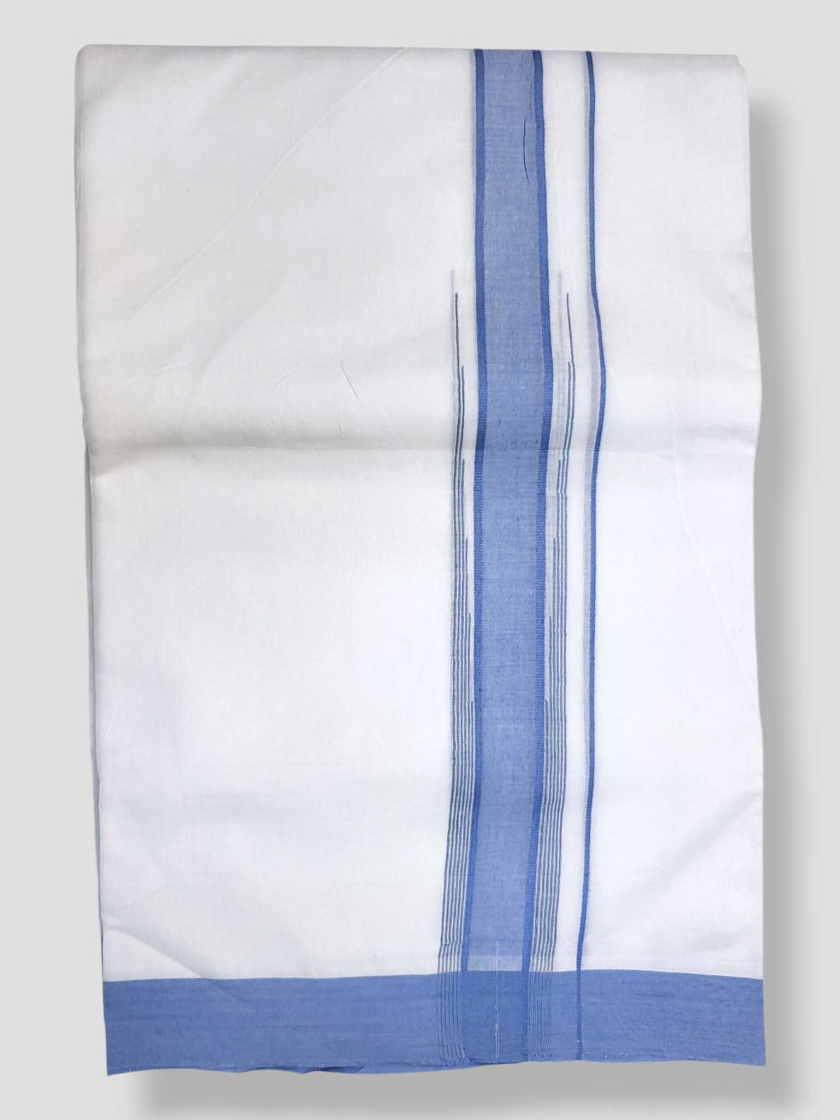 Pure White Cotton Men's Double Dhoti