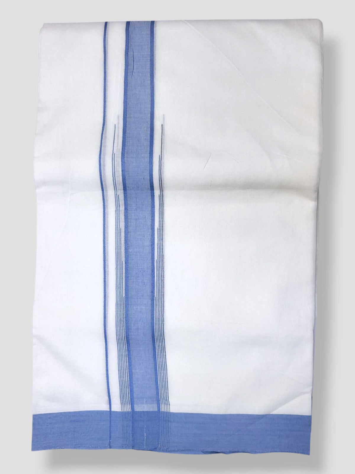 Pure White Cotton Men's Double Dhoti