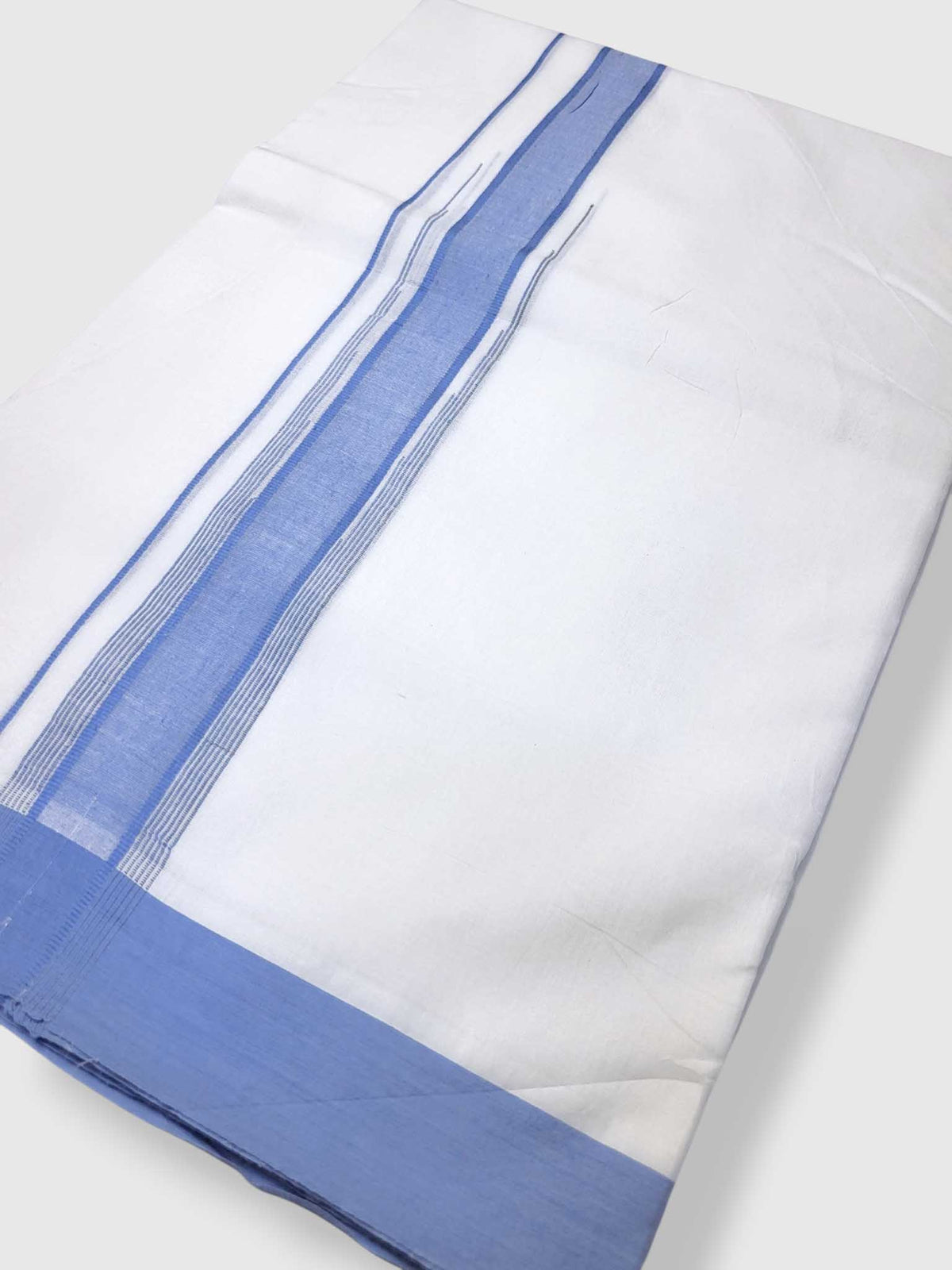 Pure White Cotton Men's Double Dhoti