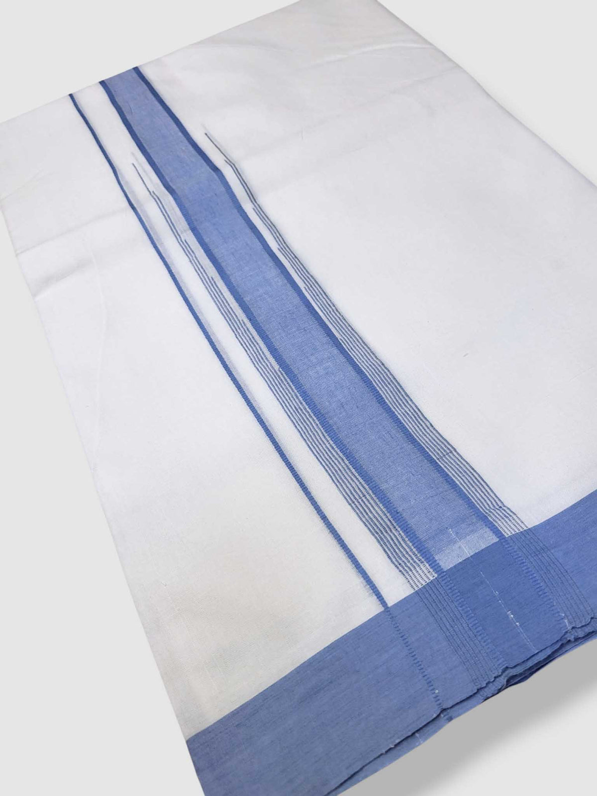Pure White Cotton Men's Double Dhoti