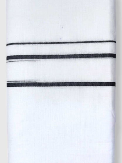 Pure White Cotton Men's Double Dhoti