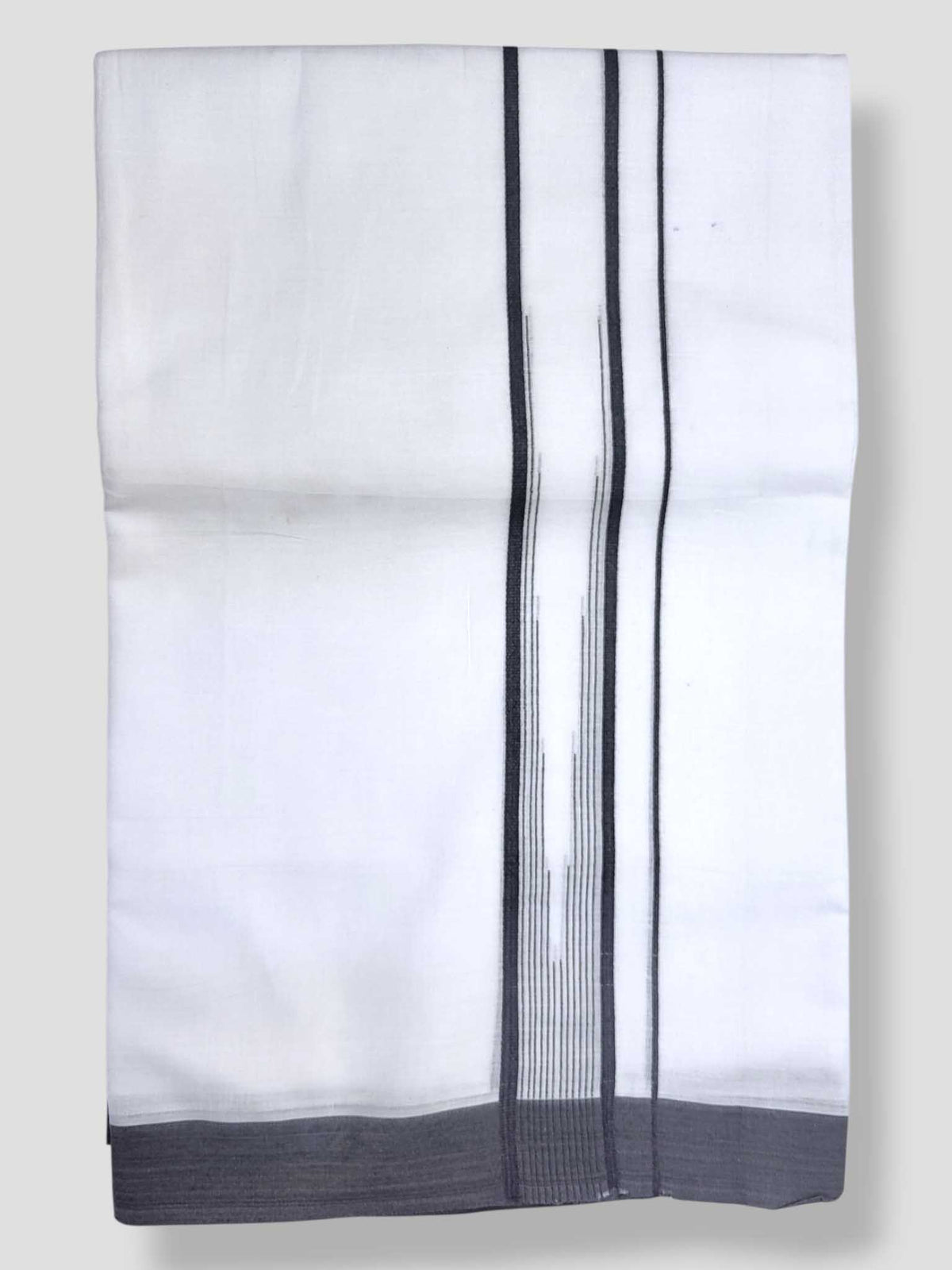 Pure White Cotton Men's Double Dhoti