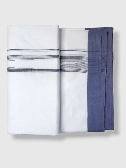 Pure White Cotton Men's Double Dhoti