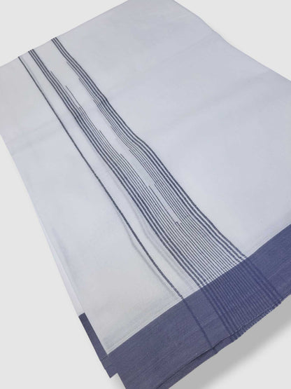 Pure White Cotton Men's Double Dhoti