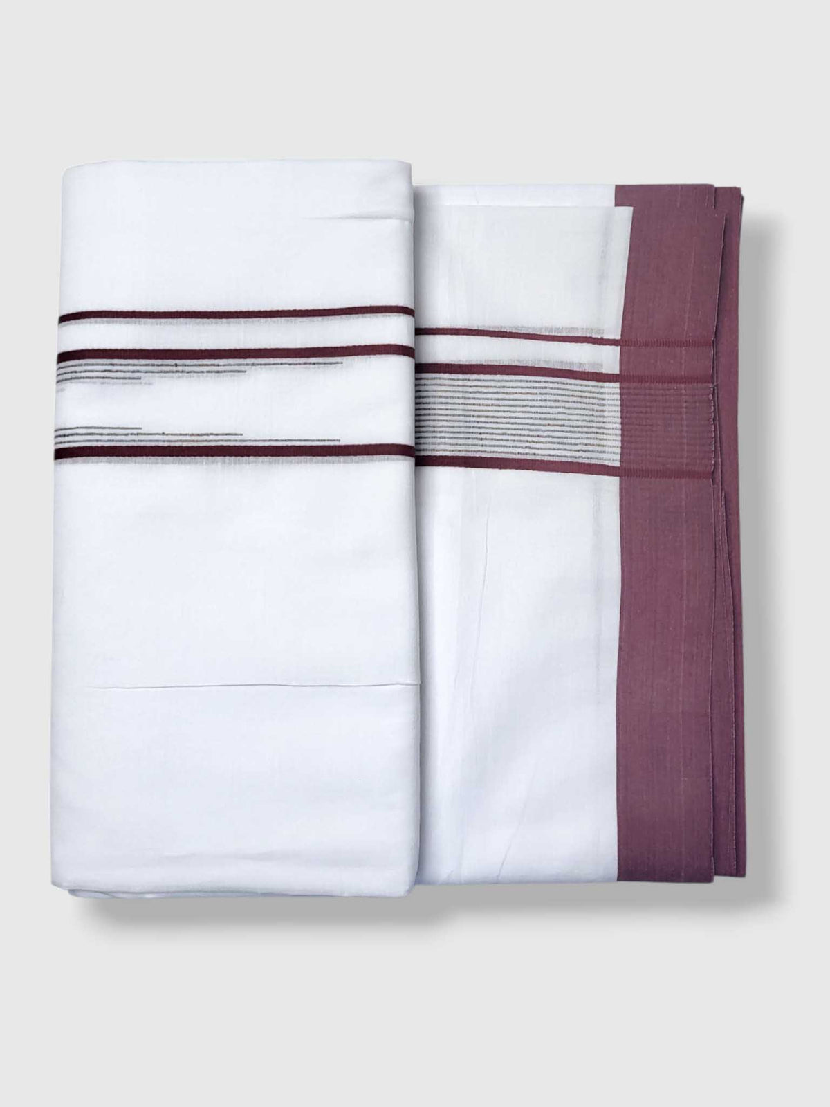 Pure White Cotton Men's Double Dhoti