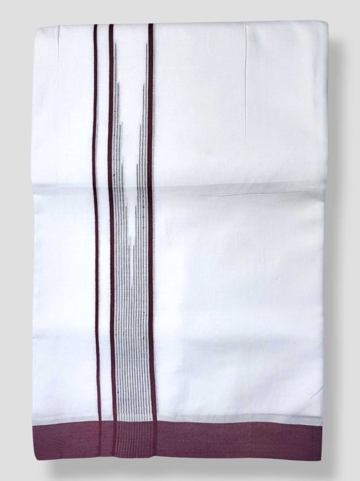 Pure White Cotton Men's Double Dhoti