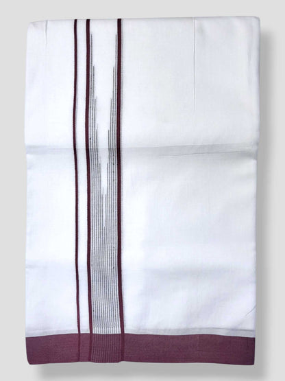 Pure White Cotton Men's Double Dhoti