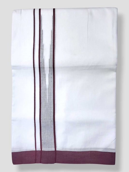 Pure White Cotton Men's Double Dhoti