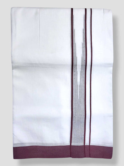 Pure White Cotton Men's Double Dhoti