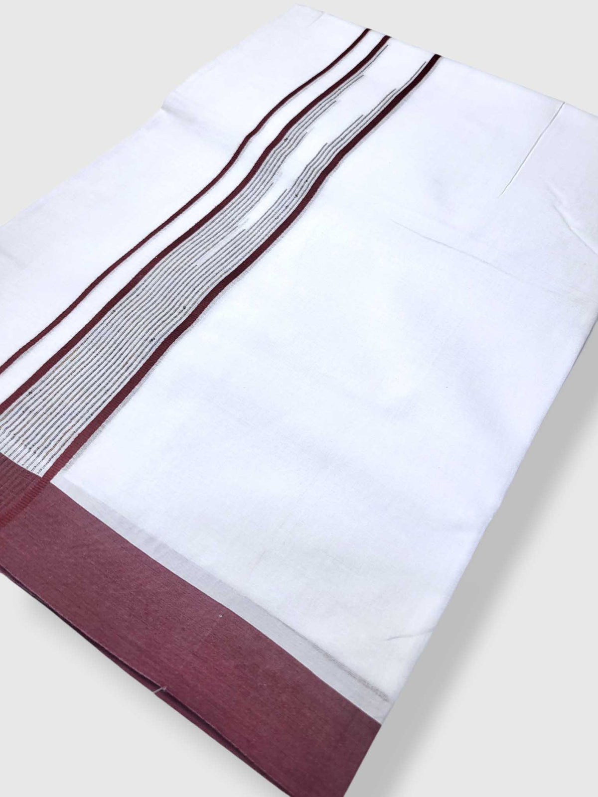 Pure White Cotton Men's Double Dhoti