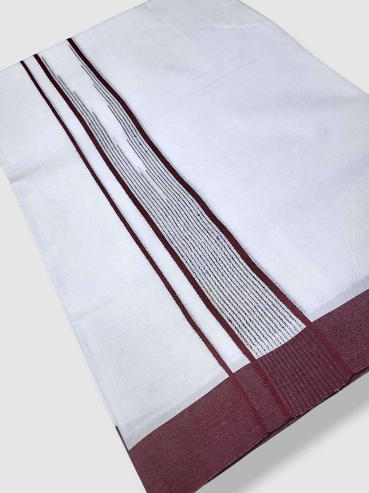 Pure White Cotton Men's Double Dhoti