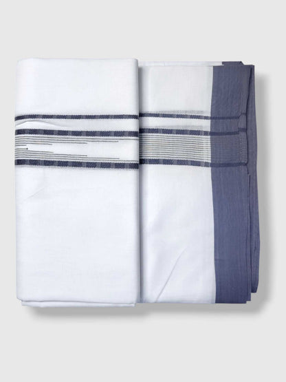 Pure White Cotton Men's Double Dhoti