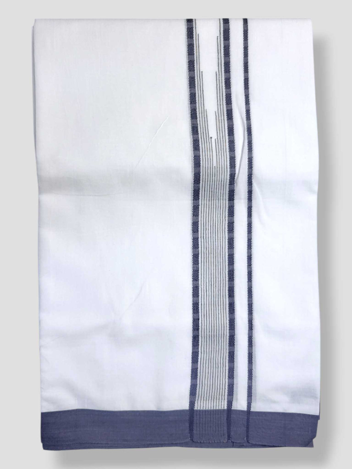 Pure White Cotton Men's Double Dhoti