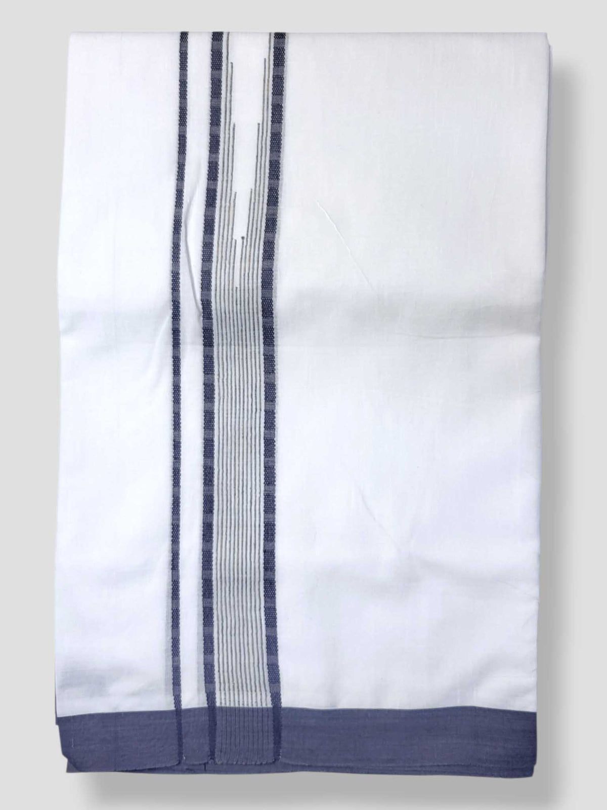 Pure White Cotton Men's Double Dhoti