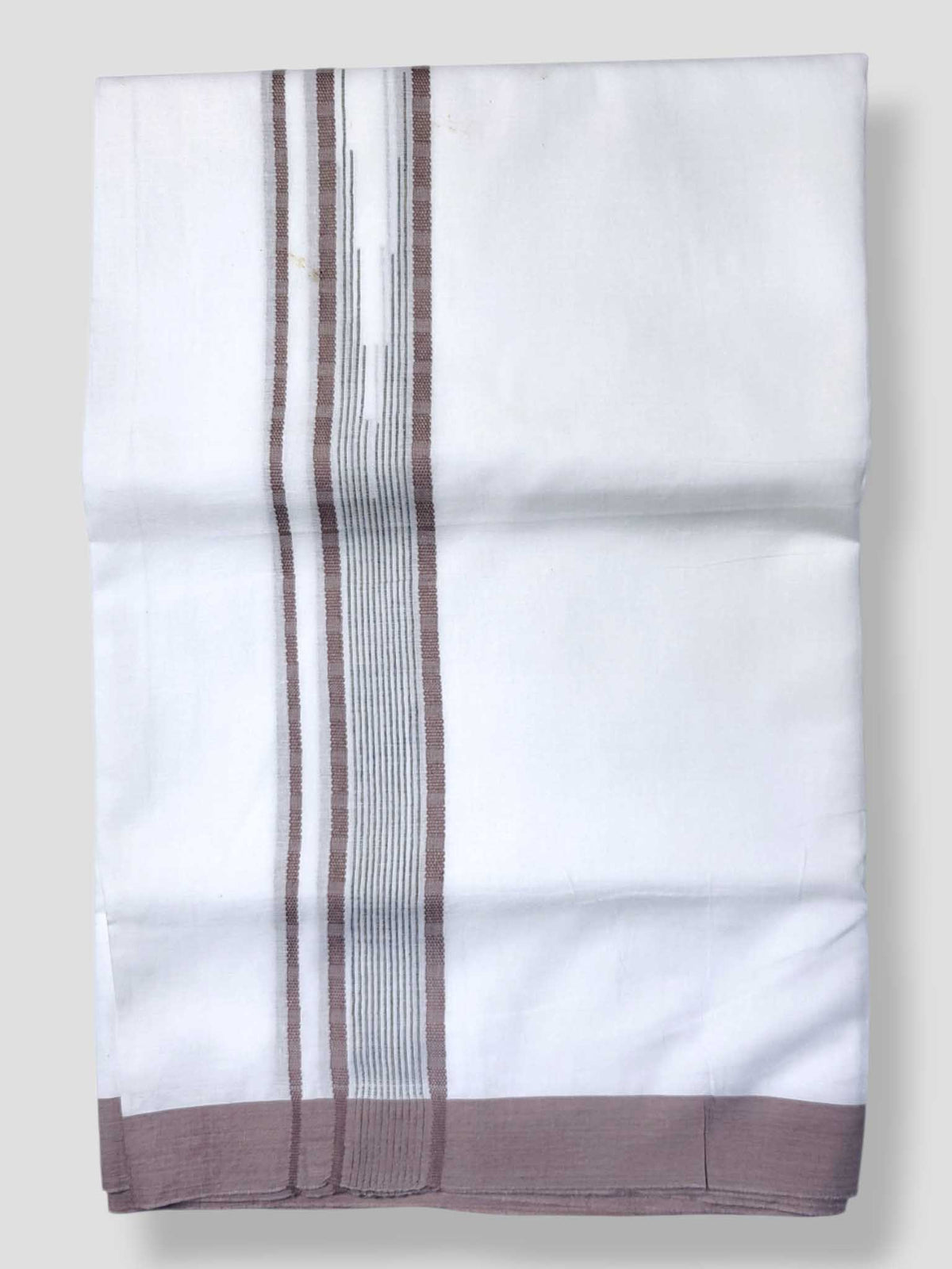 Pure White Cotton Men's Double Dhoti