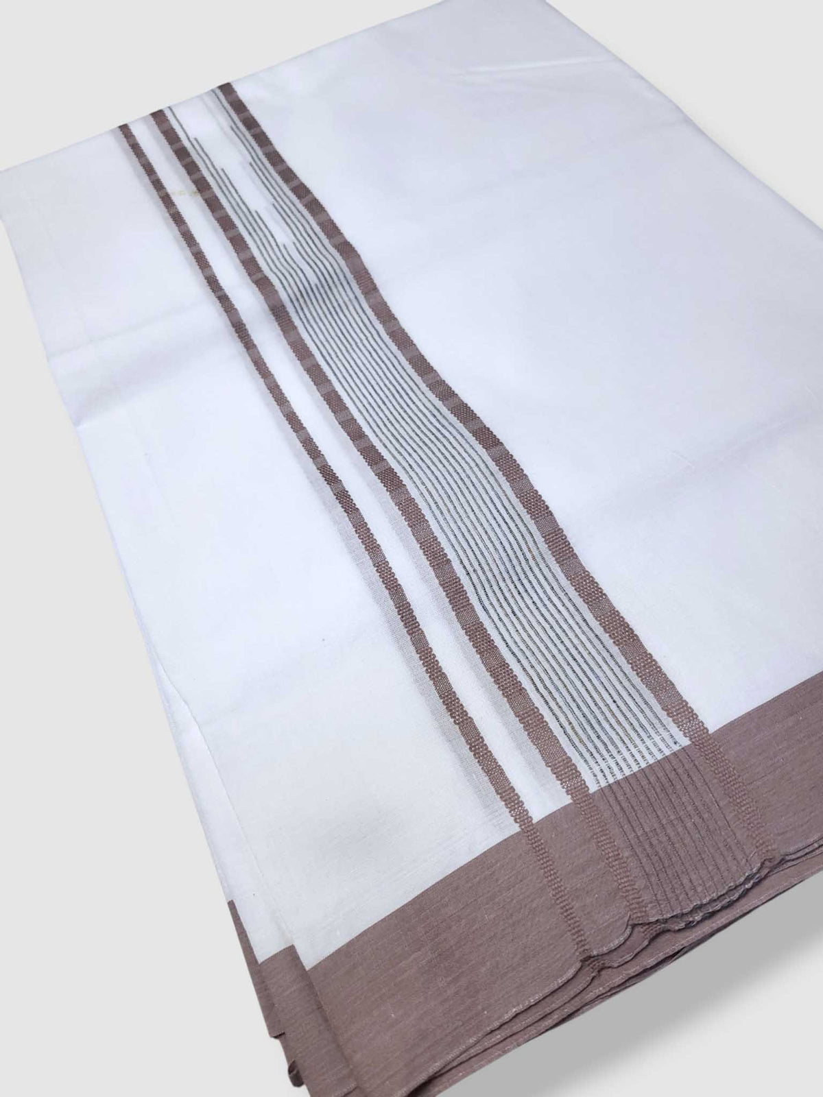 Pure White Cotton Men's Double Dhoti